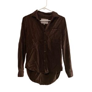 Lola River Brown 100% Tencel Button-Down Shirt Women’s XS Casual Everyday